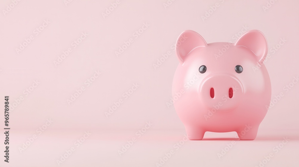 Money saving and investment concept. Piggy bank on pink background with copy space Money saving and investment concept. Piggy bank on pink background with copy space