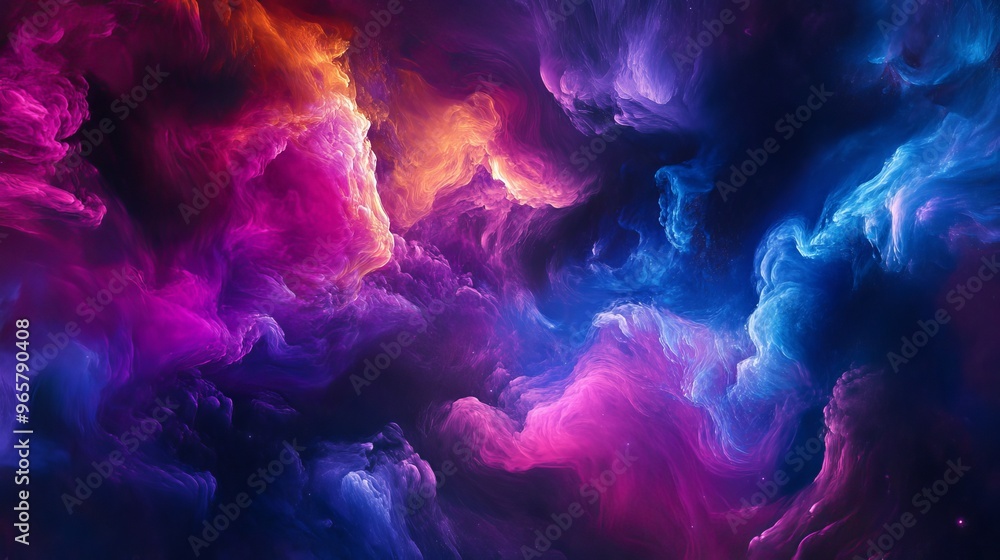 Fototapeta premium Abstract Swirling Colors and Textures Resembling a Cosmic Nebula