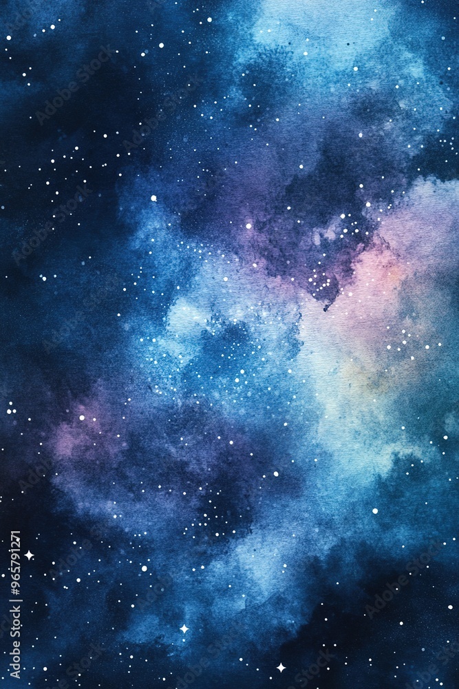 Obraz premium Starry night sky with blue and purple hues