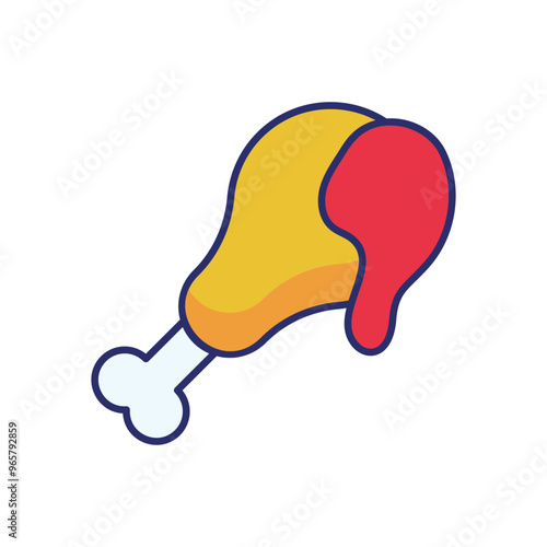 Chicken Leg vector icon stock illustration