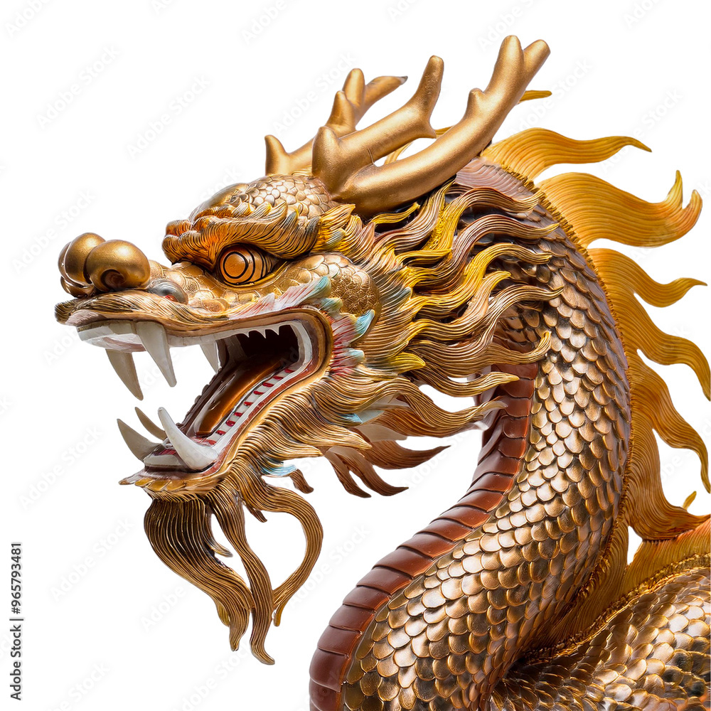 Fototapeta premium chinese dragon statue isolated