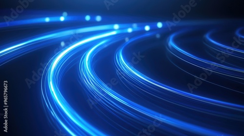 Blue light trails abstract