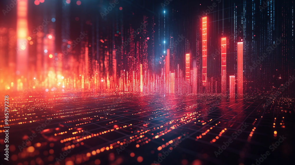 A cityscape with a lot of red and orange lights A cityscape with a lot of red and orange lights