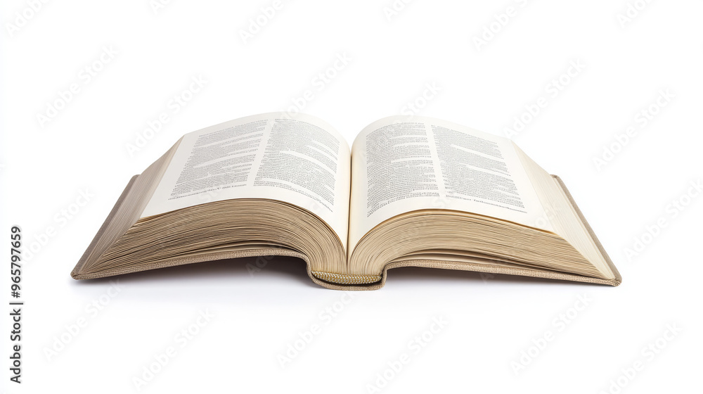 An open book with clear text displayed on a white background, emphasizing knowledge, literature, and reading, with pages slightly curved.
An open book with clear text displayed on a white background, emphasizing knowledge, literature, and reading, with pages slightly curved.