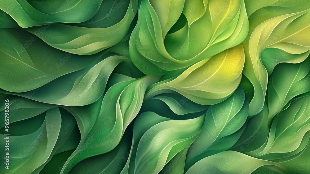 A green leafy background with a green and yellow leafy pattern A green leafy background with a green and yellow leafy pattern
