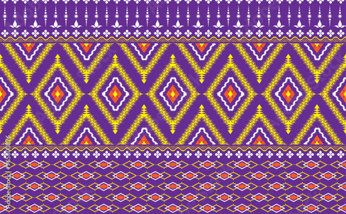 Vector design Textile Abstract fabric pattern geometric, Geometric ethnic oriental seamless pattern traditional Design for background, illustration, embroidery style.