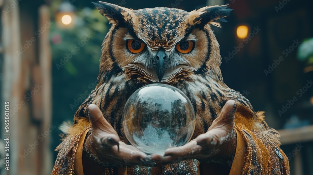 Obraz premium A person is holding a crystal ball in their hand