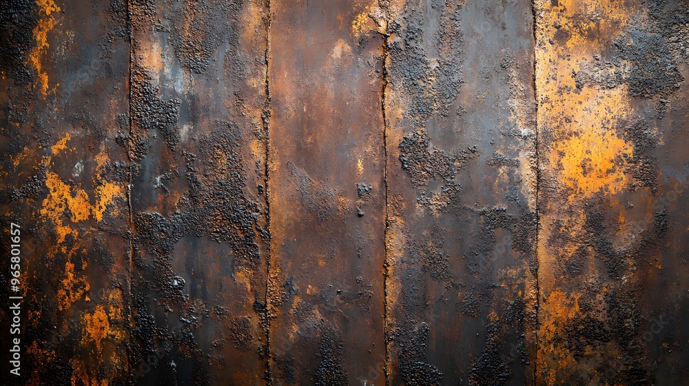 Rusted metal surface, vertical striations, corroded texture, earthy brown tones, weathered industrial background, rough oxidized pattern, close-up detail, grungy abstract. Rusted metal surface, vertical striations, corroded texture, earthy brown tones, weathered industrial background, rough oxidized pattern, close-up detail, grungy abstract.