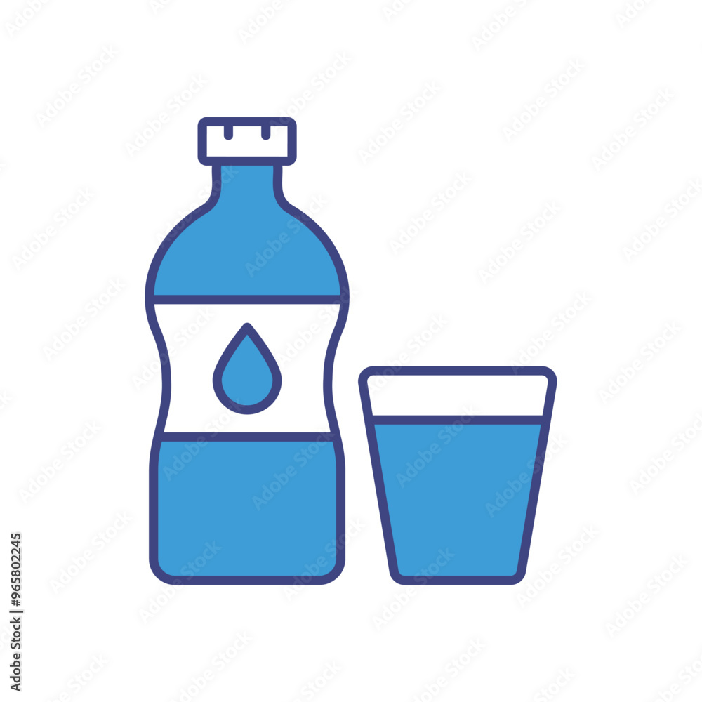 Water Bottle vector icon stock illustration