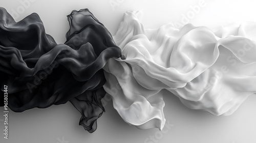 A black and white image of a piece of fabric with a white stripe