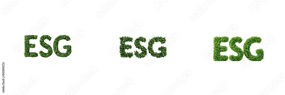 Green ESG letters symbolize sustainability and corporate responsibility in an eco-friendly environment. isolated on a transparent background Green ESG letters symbolize sustainability and corporate responsibility in an eco-friendly environment. isolated on a transparent background