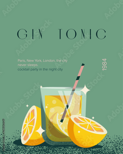 Gin tonic poster, banner