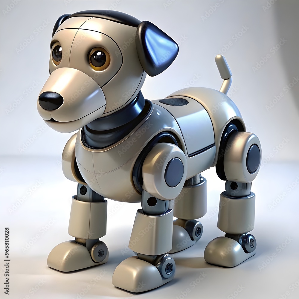 futuristic robot dog design against a clean grey surface futuristic robot dog design against a clean grey surface