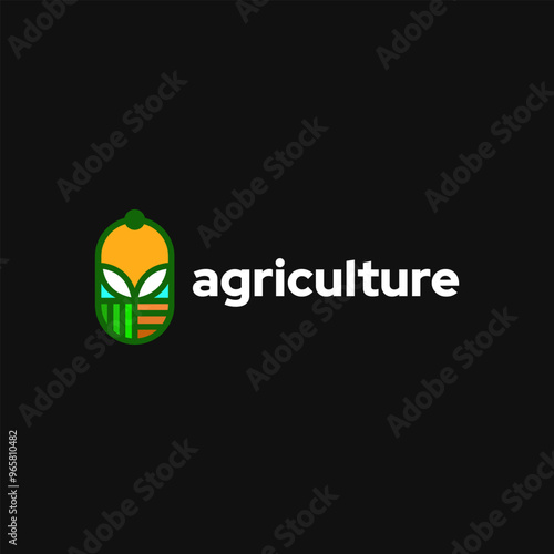 Agriculture Farm Logo. Vector logo design for agriculture farming, wheat farm, farm field, natural harvest, farmer association and more.
