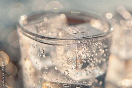 Close-up of ice cubes in a glass