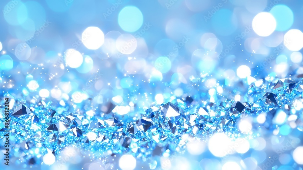 Obraz premium Abstract blue backdrop, festive ambiance, evoking the spirit of Christmas, deep shades of blue, hints of shimmering light, perfect for seasonal celebrations and decorations