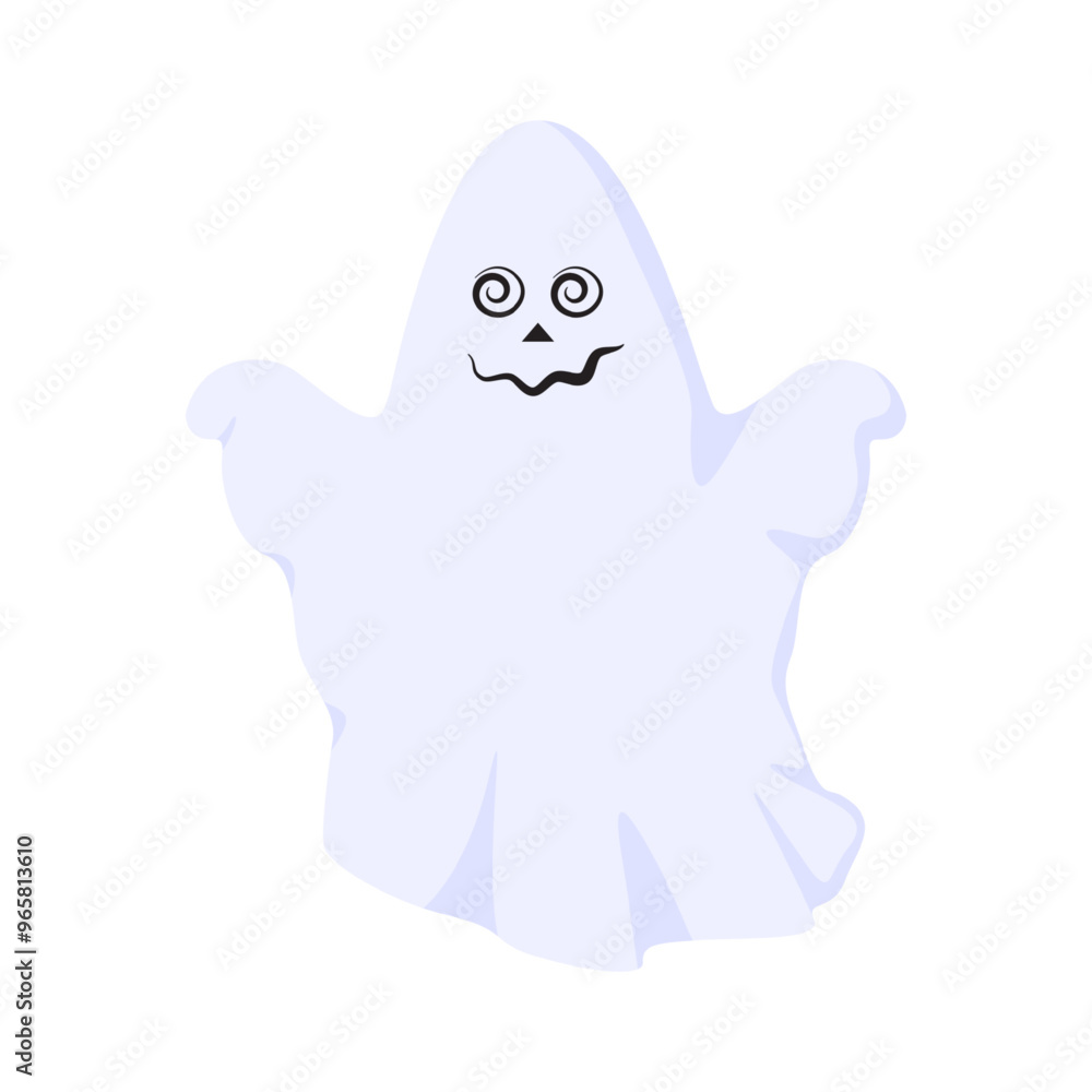 Fototapeta premium Vector illustration of Halloween ghost on transparent background