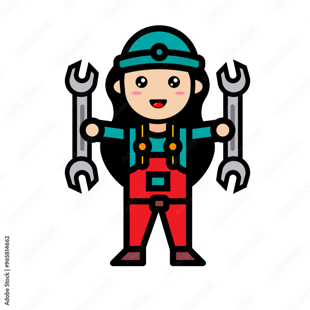 female mechanic holding key female mechanic holding key