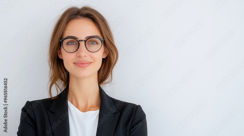 Confident Businesswoman, vibrant young professional exuding charisma and poise, engaging smile reflecting ambition, poised against a clean, neutral backdrop emphasizing her presence Confident Businesswoman, vibrant young professional exuding charisma and poise, engaging smile reflecting ambition, poised against a clean, neutral backdrop emphasizing her presence