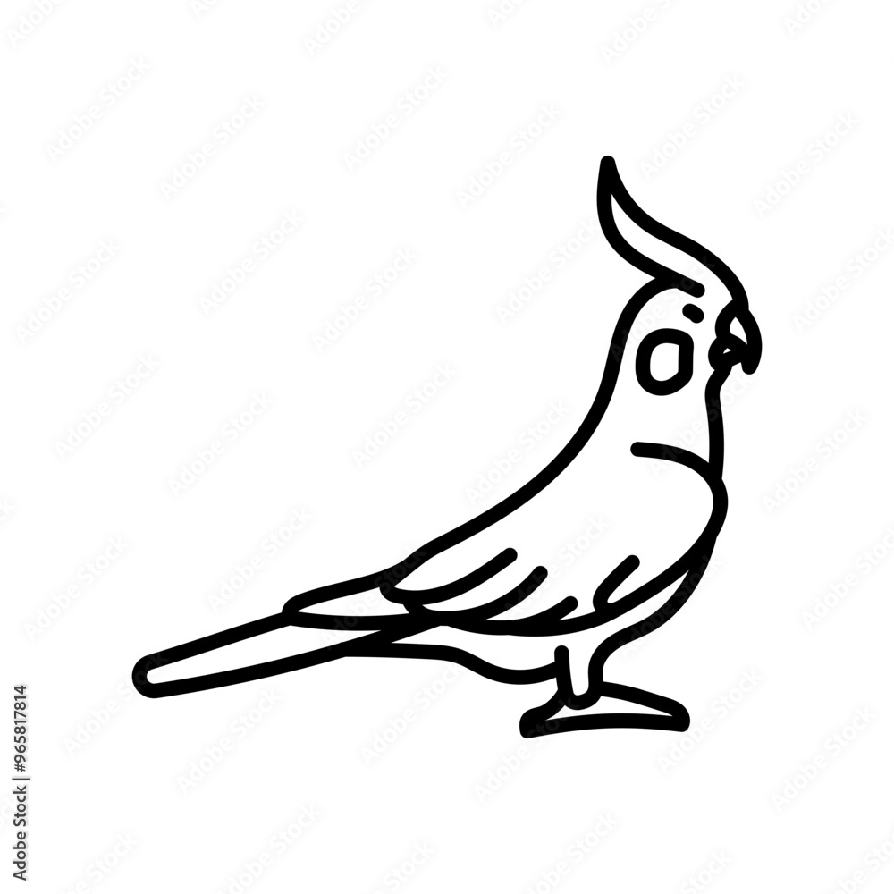 Fototapeta premium Cockatie Outline Icon, Vector illustration