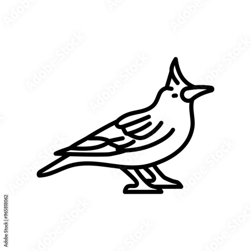 Lark Outline Icon, Vector illustration