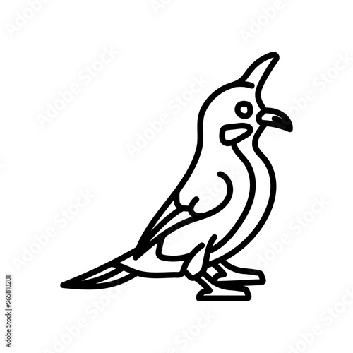 Bulbul Outline Icon, Vector illustration