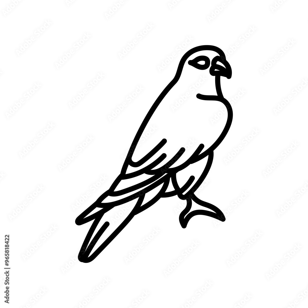 Merlin Bird Outline Icon, Vector illustration Merlin Bird Outline Icon, Vector illustration