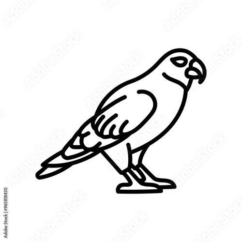 Peregrin Outline Icon, Vector illustration