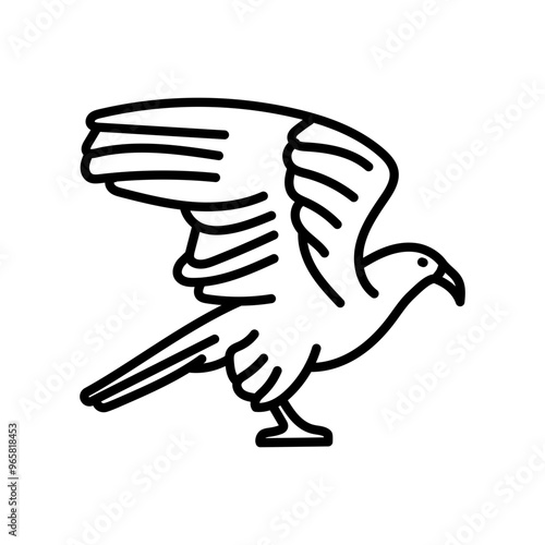 Buzzard Outline Icon, Vector illustration