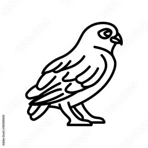 Burrowing Owl Outline Icon, Vector illustration