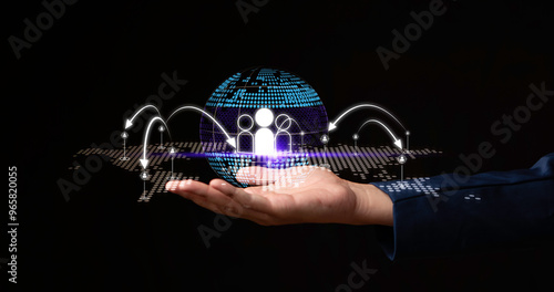 Obraz na płótnie target a global succession planning framework that integrates local and international talent, fostering leadership continuity in a connected world. idea and innovation the administration resources w salonie