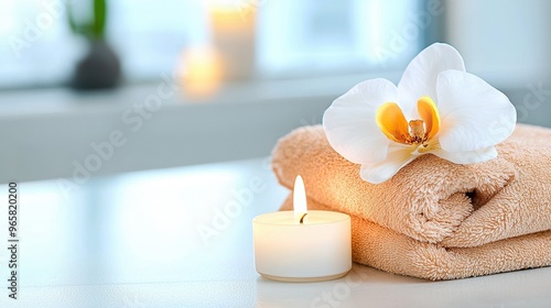 Tranquil Spa Experience: Massage Table, Candles, and Cozy Towels for Ultimate Relaxation and Wellness