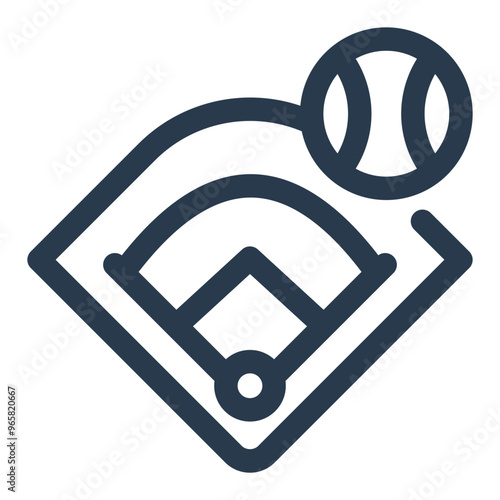 Baseball Flag Icon with Orange Emblem