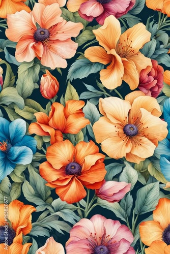 Wallpaper Mural  blue flower background, vintage flower background, red flower background, white flower background, spring flower background Torontodigital.ca