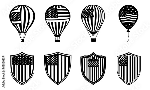 air balloon icon. Illustration isolated on a white background. 