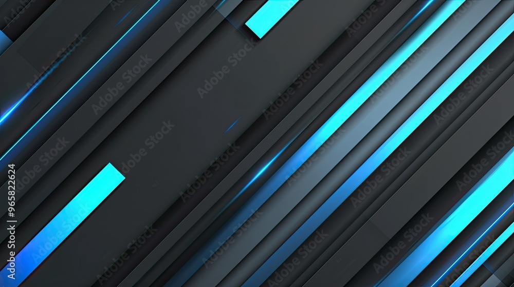 Obraz premium A sleek, modern abstract design featuring dark and vibrant blue lines, perfect for backgrounds or digital graphics.