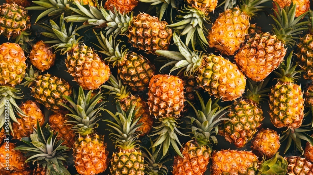 A background filled with a repeated pineapple motif in various stages of ripeness, from green to golden, creating a lively and tropical atmosphere. A background filled with a repeated pineapple motif in various stages of ripeness, from green to golden, creating a lively and tropical atmosphere.