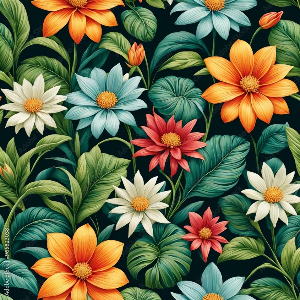 Flower background, Floral banner arranged from leaves and flowers Flower background, Floral banner arranged from leaves and flowers