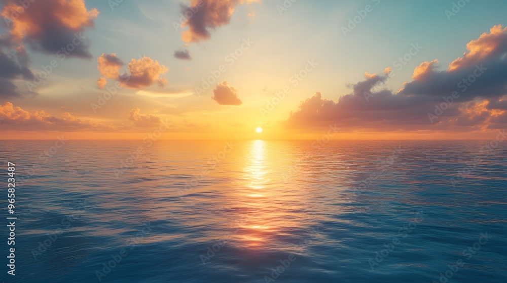 Obraz premium Calm Sea at Sunset.