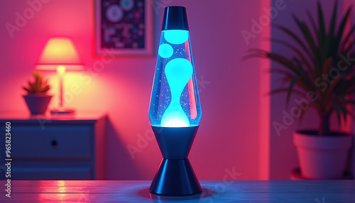 A 90s-inspired graphic of a lava lamp glowing against a vibrant backdrop