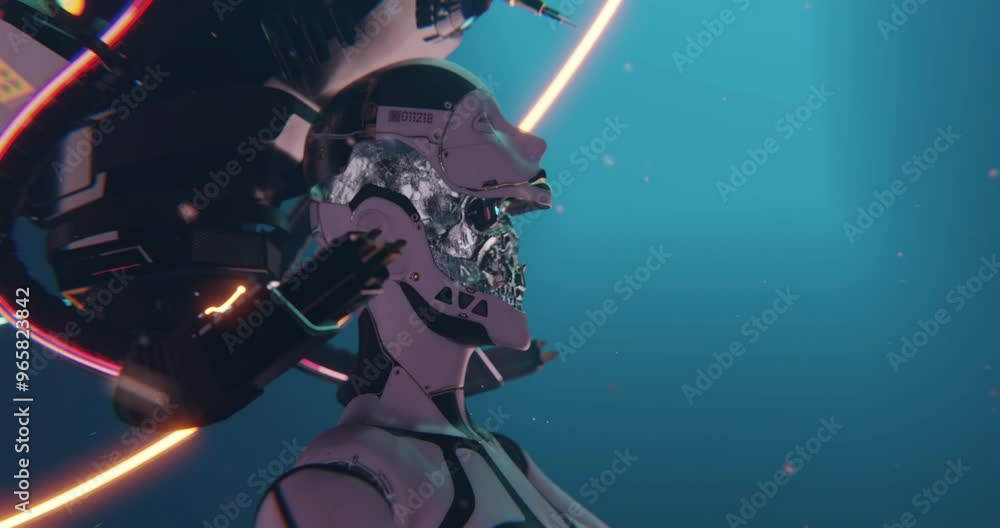 A futuristic humanoid robot illuminated by neon lights. The sleek design merges organic curves with advanced technology, striking contrast between human features and robotic elements.
A futuristic humanoid robot illuminated by neon lights. The sleek design merges organic curves with advanced technology, striking contrast between human features and robotic elements.