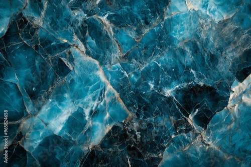 Close-up of blue marble texture featuring intricate natural veins, ideal for backgrounds, design, and architecture projects.