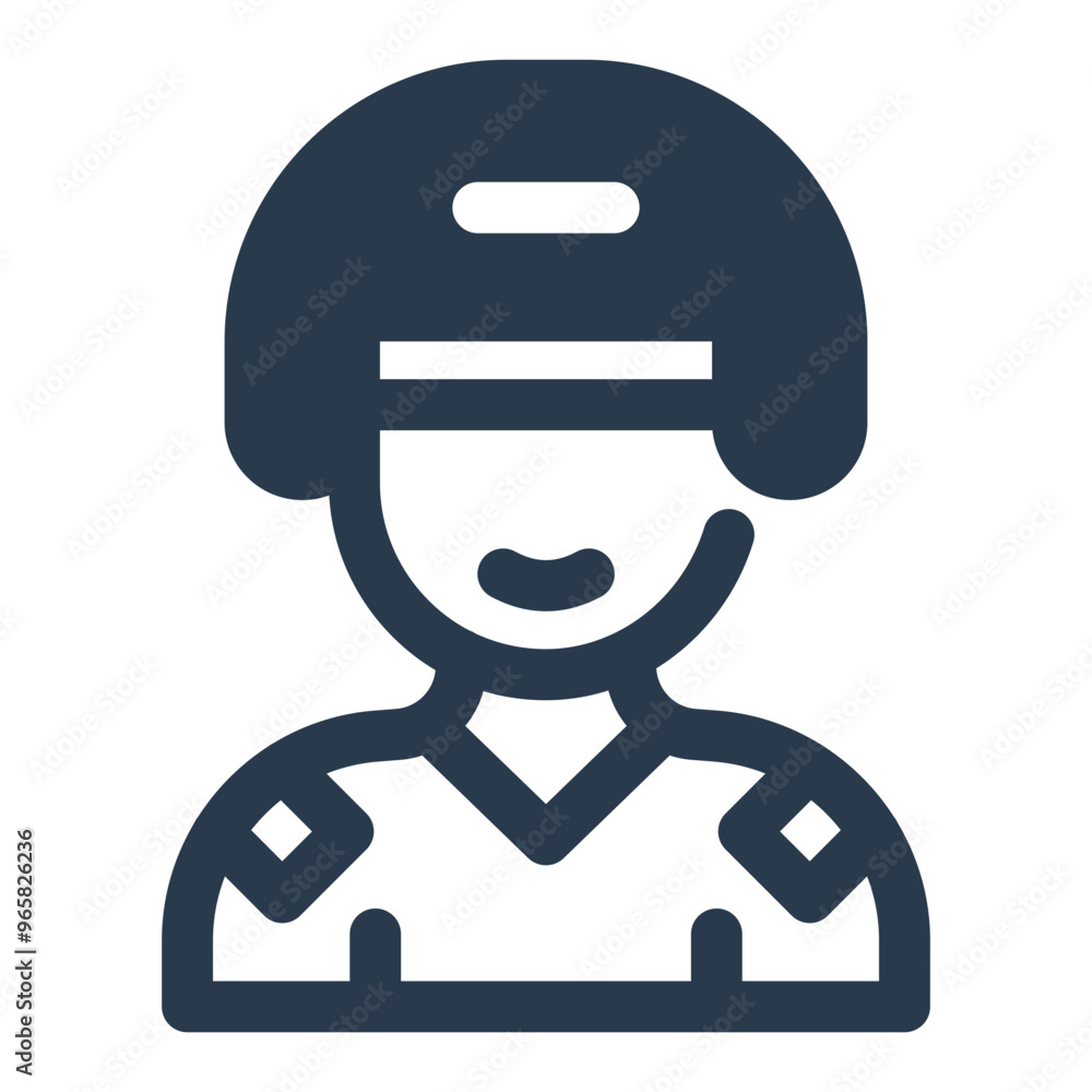 Baseball Player Icon with Bright Orange Helmet Baseball Player Icon with Bright Orange Helmet