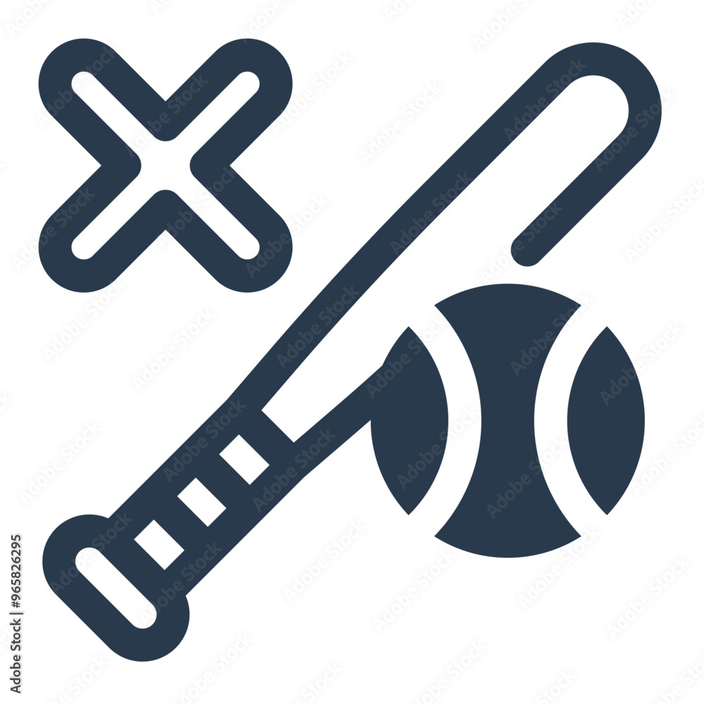 Baseball Strike Icon with Bat and Ball Baseball Strike Icon with Bat and Ball