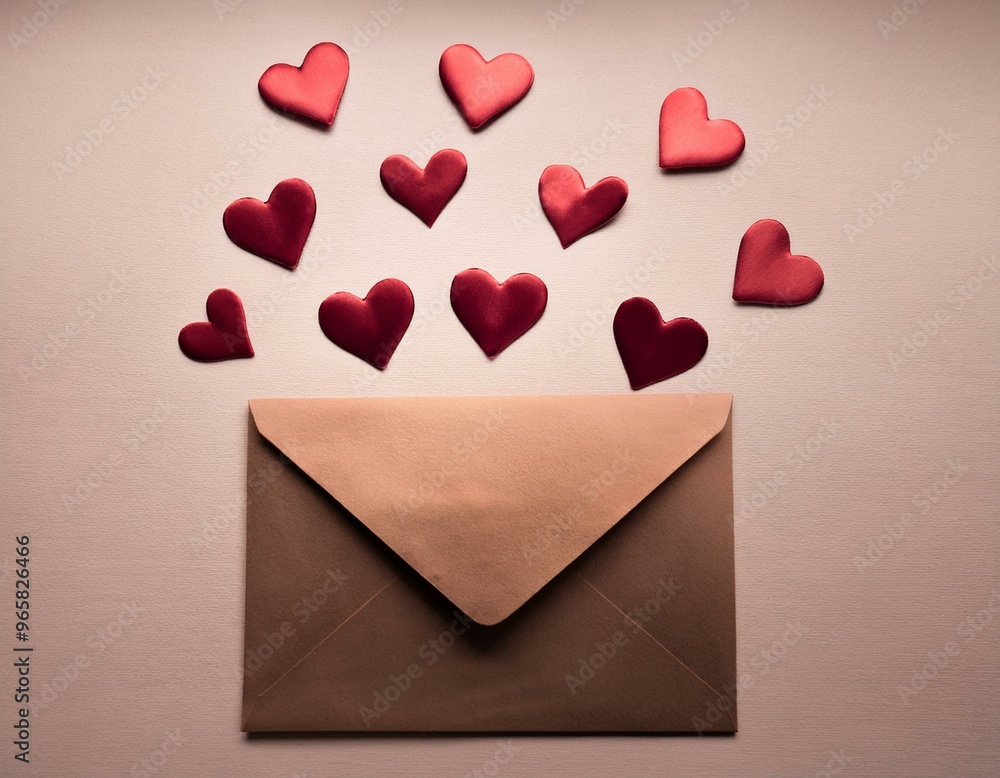 A hand-drawn envelope with hearts floating around it. Perfect for Valentine's Day or love-themed projects. A hand-drawn envelope with hearts floating around it. Perfect for Valentine's Day or love-themed projects.