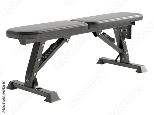 Adjustable inclining gym bench. Isolated PNG