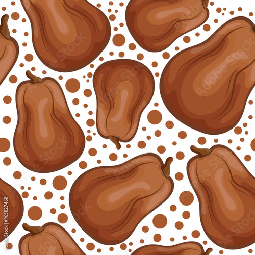 
seamless pattern of gingerbread cookies in the shape of oval pumpkins with round crumbs, for various halloween designs