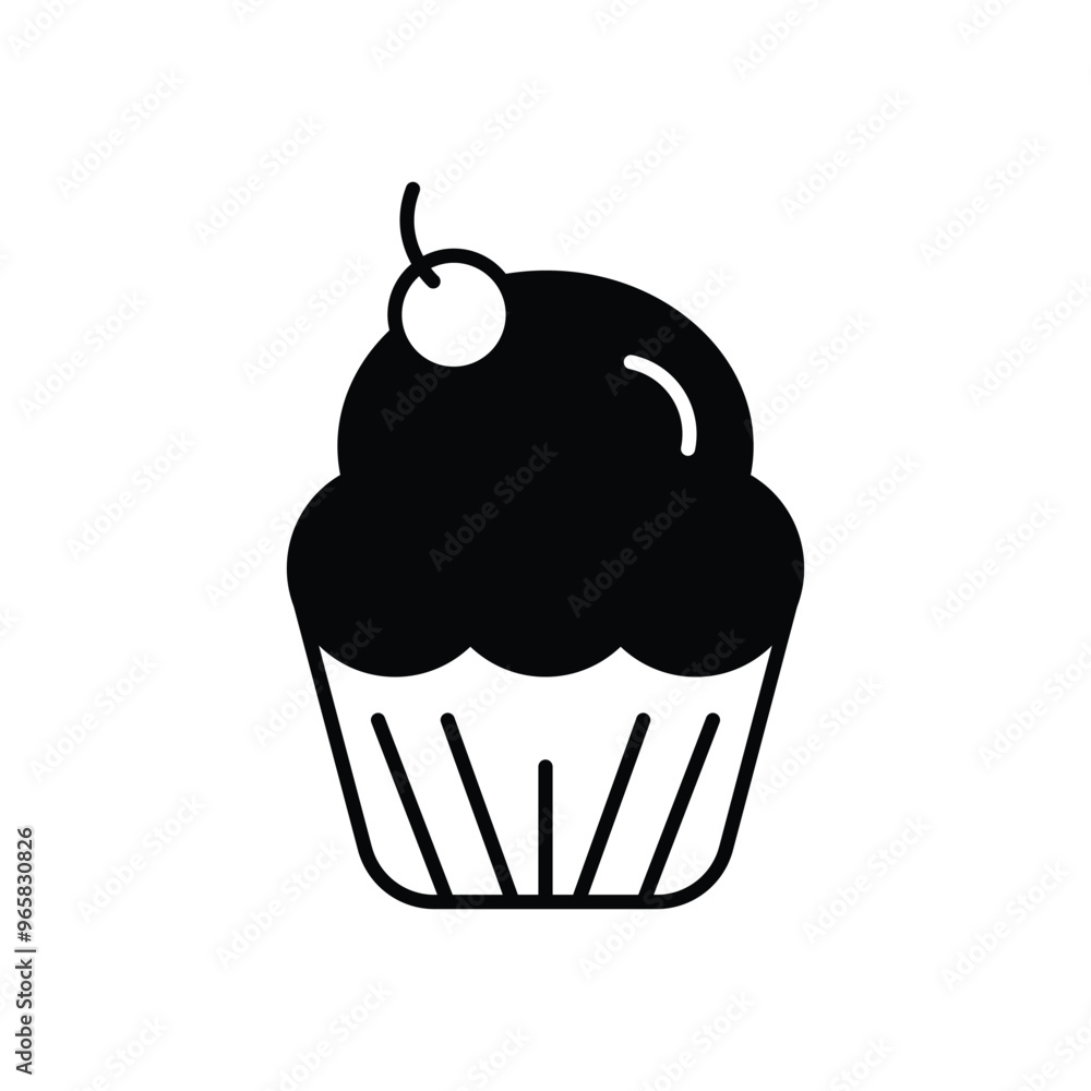 Cupcake vector icon stock illustration Cupcake vector icon stock illustration