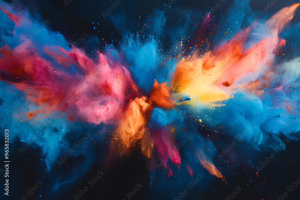 A vibrant explosion of colors resembling a cosmic event or abstract art. A vibrant explosion of colors resembling a cosmic event or abstract art.