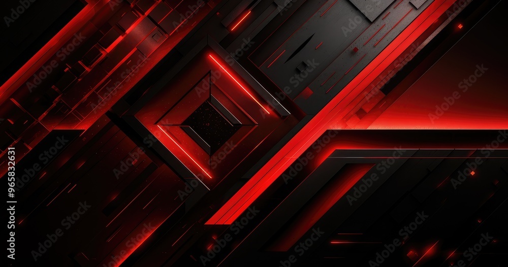 A sleek, modern abstract design featuring sharp angles and glowing red accents against a dark background. A sleek, modern abstract design featuring sharp angles and glowing red accents against a dark background.
